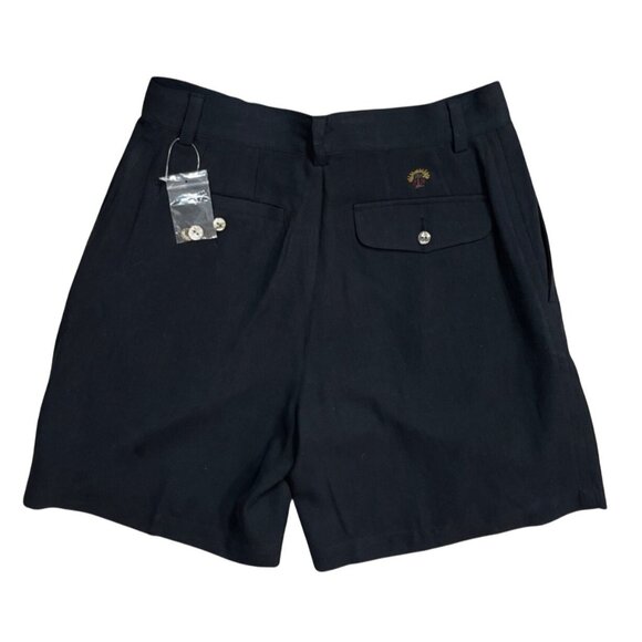 New Tommy Bahama Women's Shorts Silk Black Size 6 Pleated 6" Inseam - Picture 2 of 5